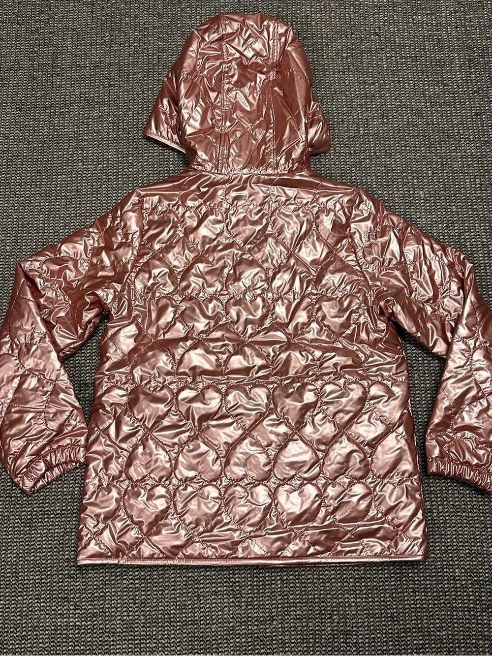 🆕 J. Crew Pippa Metallic Quilted Hooded Jacket with Primaloft